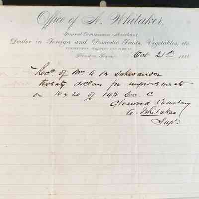 1886 Receipt from the Office of Alfred J. Whitaker to A. M. Schwander