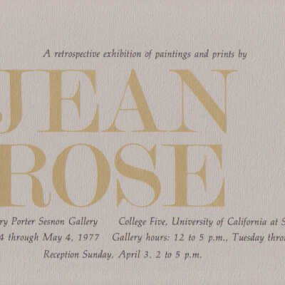 1977 Jean Rose Retrospective Exhibition