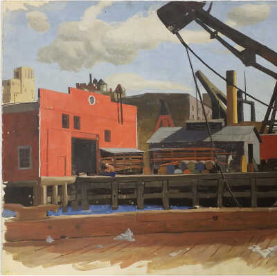 Docks With Red Warehouse