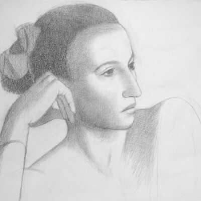 Untitled (Woman with bow in har)