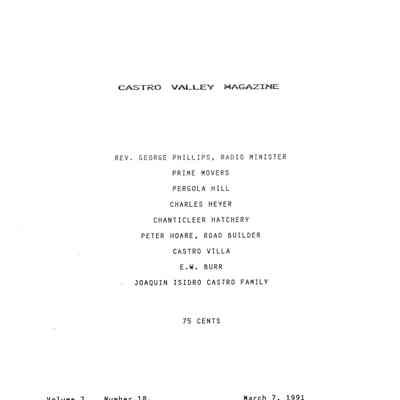 Castro Valley Magazine Vol 2 No. 18