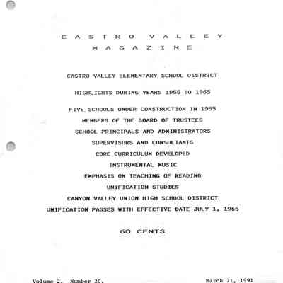 Castro Valley Magazine Vol 2 No. 20