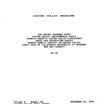 Castro Valley Magazine Vol 4 No. 26