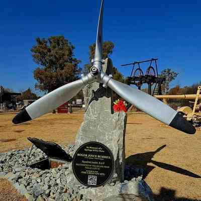 Roger Bushell Memorial Propeller and stone
