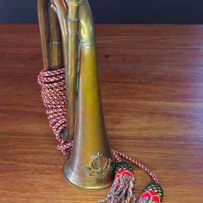 Beautiful Vintage Pakistan Army Special Service Group Bugle Copper & Brass