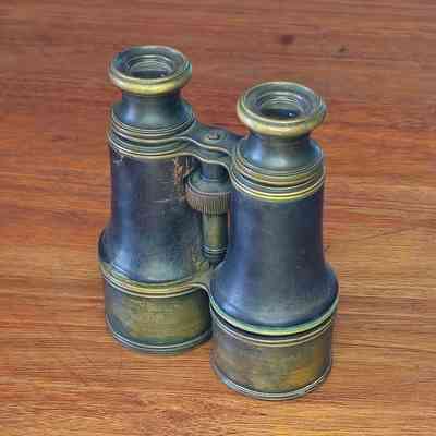 WW1 Brass binoculars with extendable lens shields