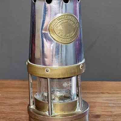 Cambrian Type Miners Safety lamp. Used in the Springs Coal and Gold Mines