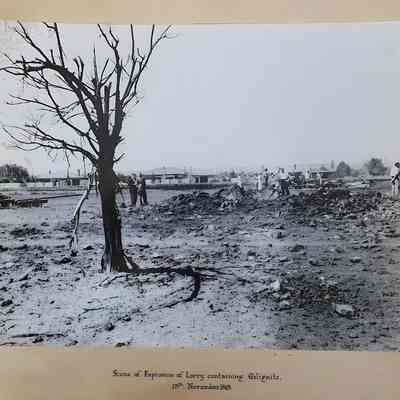 Photo of Scene of explosion of Lorry containing Gelignite - 1945