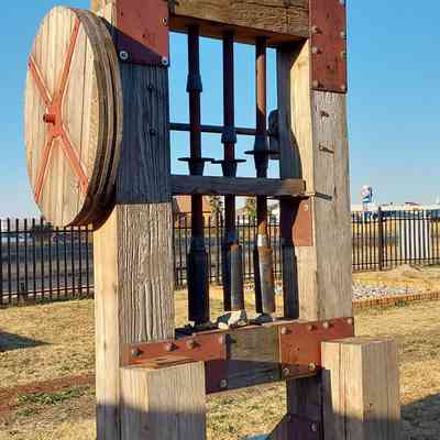 Gold Ore crushing Stamp Mill - late 1800s (replica)