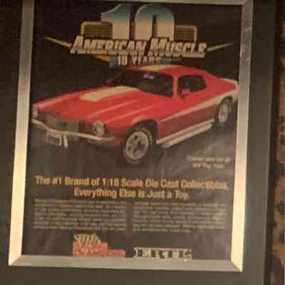 American Muscle 10 yr anniversary framed Ad with B-M Camaro
