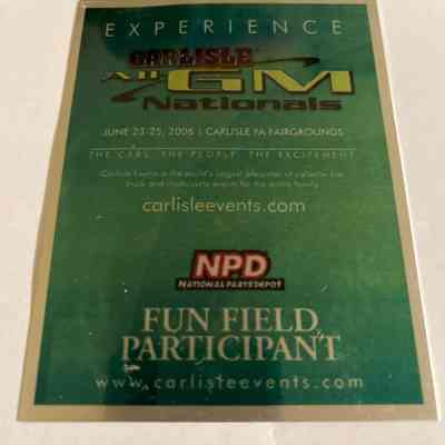 Carlisle All-GM Nationals windshield plate