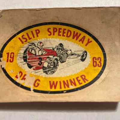 ISLIP SPEEDWAY DRAG WINNER DECAL 1963