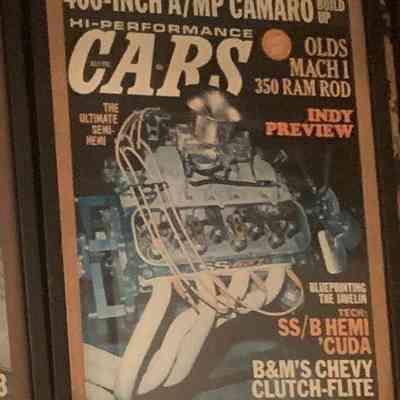 Framed Hi-Perfomance Cars magazine cover July (yr unkn)