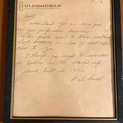 Letter from Dale Smith (Oldsmobile)