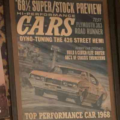 Framed Magazine Cover for High-Performance CARS Magazine (1968 Olds 442)