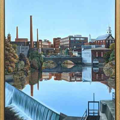 View of Nashua New Hampshire from Jackson Mills, 1986