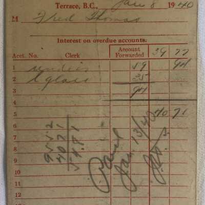 'J.H. Smith General Merchant Receipt'