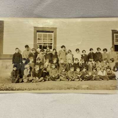 'Nellie Malott with her class in the 1920s Kalum School'