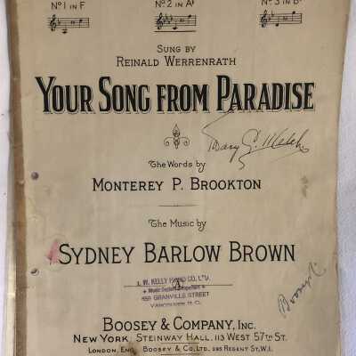 'Your song from Paradise' Sheet Music