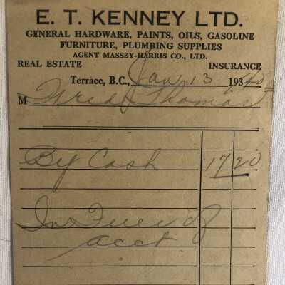 'E.T. Kenney LTD Receipt'