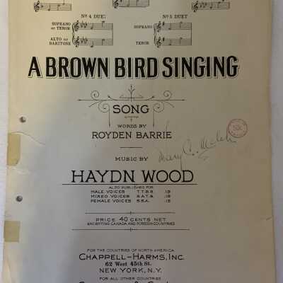 'A Brown Bird Singing' Sheet Music