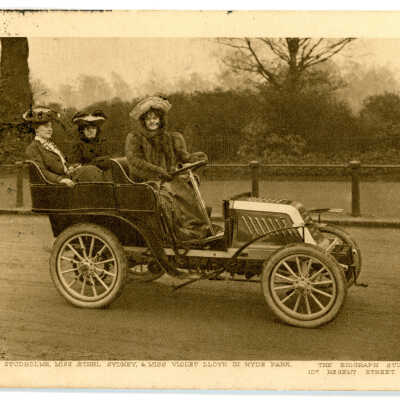 'Miss Marie Studholme, Miss Ethel Sydney, & Miss Violet Lloyd in Hyde Park' 1902