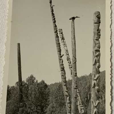 ‘Poles of Kweenu at Kitwancool June 1944’
