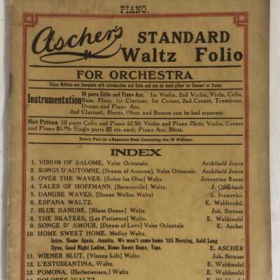 'Piano Ashers Standard Waltz Folio'