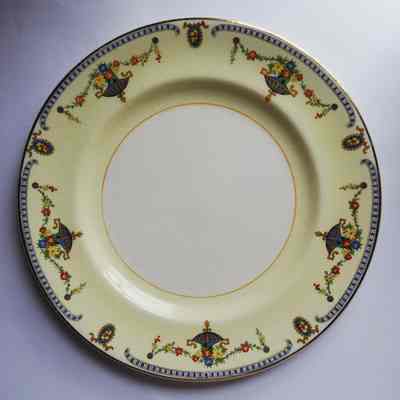 Medium Plate with Yellow Border and Flowers