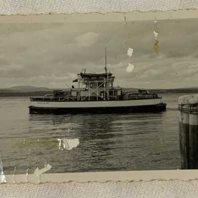 ‘Francois Lake Ferry Aug. 1949’
