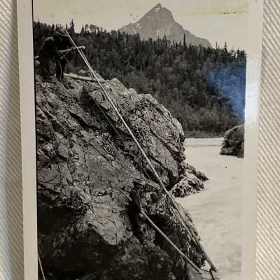 '...fishing platform...Hagwilget Canyon June 1943'