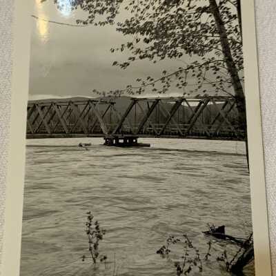 ‘Bulkley River in spate, Smithers Spring 1942’