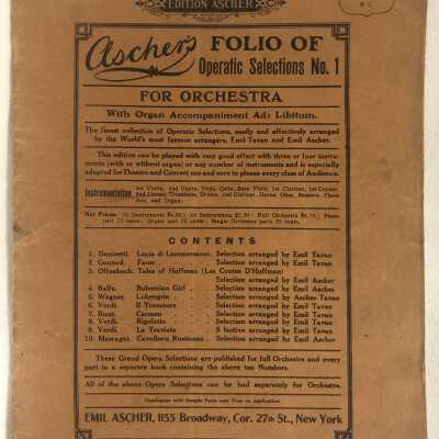 '1st Violin Aschers Folio of Operatic Selections No 1'