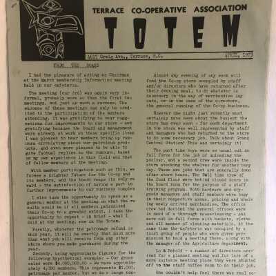 Terrace Co-op Association Letter 1973