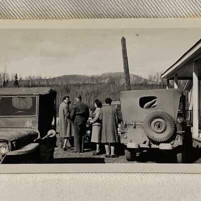 ‘Jeep convoy from Terrace at Hazelton, Easter 1944’