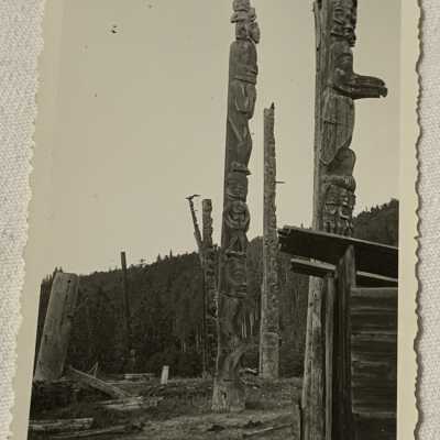 ‘Totems at Kitwancool June 1944, Poles of Weerhae’