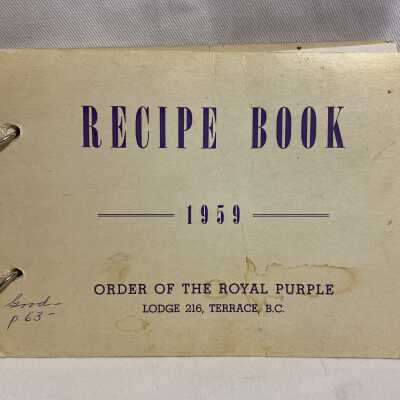'Recipe Book 1959 Order of the Royal Purple'