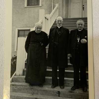 ‘Rev. Father Coccola, Archbishop Duke, Bishop Bunoz, Smithers June 1942