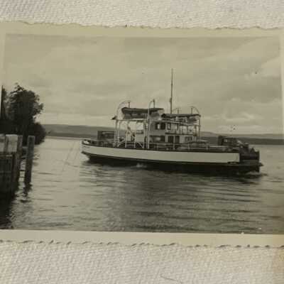 ‘Francois Lake Ferry Aug. 1949’