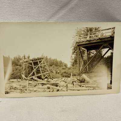 'Skeena Bridge East End at Terrace Flood May 31 1936'