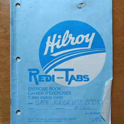 Gate Receipt Book 1987 # One