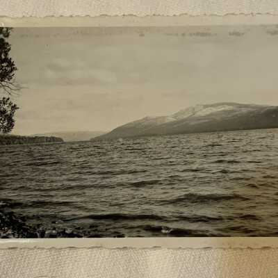 ‘Storm and new snow - Francois Lake Sept. 1951’