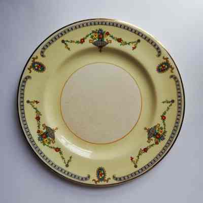 Yellow Tea Saucer with Floral Border