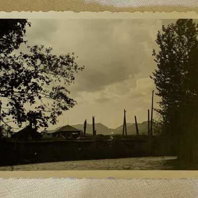 ‘Indian Village of Kitwancool on the “Grease Trail” June 1944’