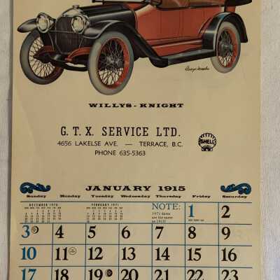 'Automemories of 1915' 1970 Calendar