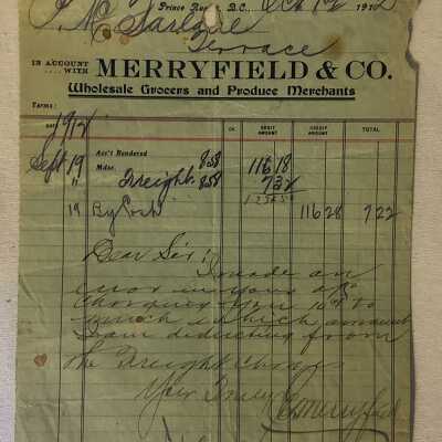 'Merryfield & Co 1912' Receipt