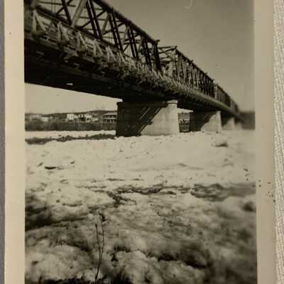'Ice Jame on Fraser River... Spring 1951'