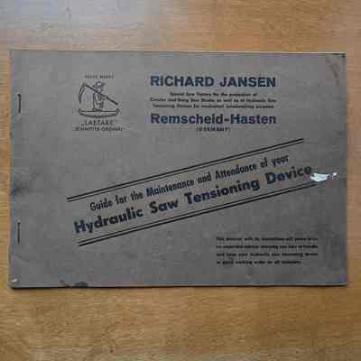 Guide for the Maintenance and Attendance of your Hydraulic Saw Tensioning Device