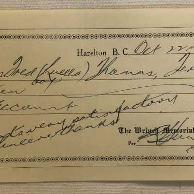 'Wrinch Memorial Hospital' Receipt