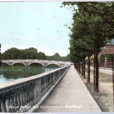 'Stone Bridge and Embankment, Bedford' 1905